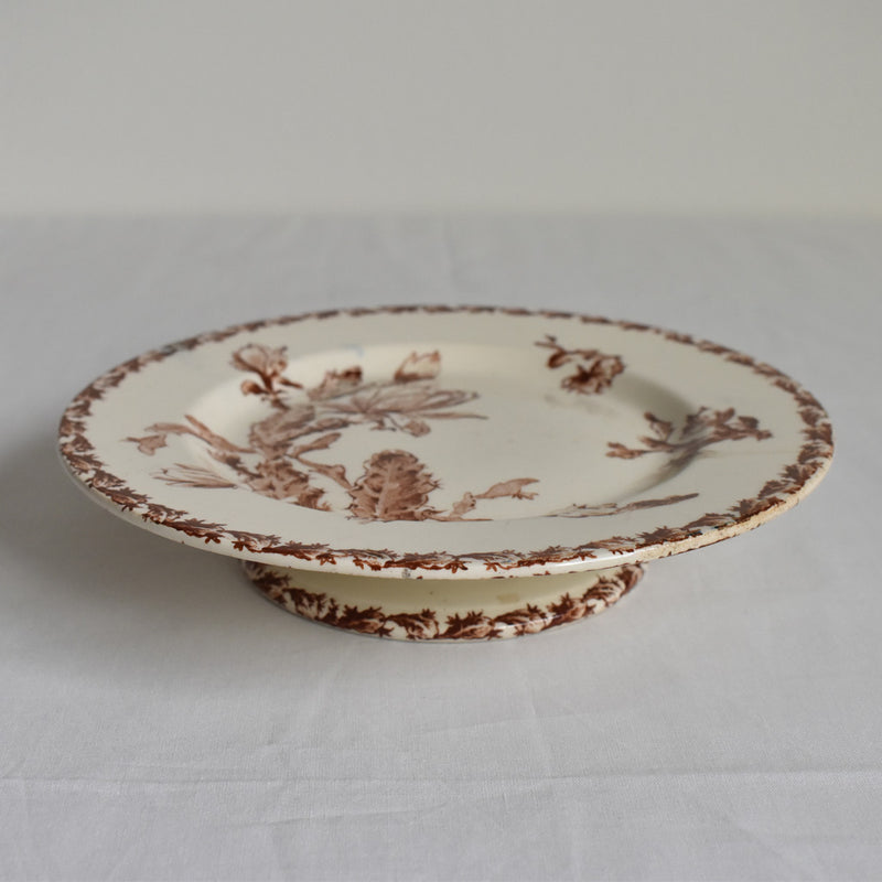Antique Pedestal Cake Stand - Gien Cactus
