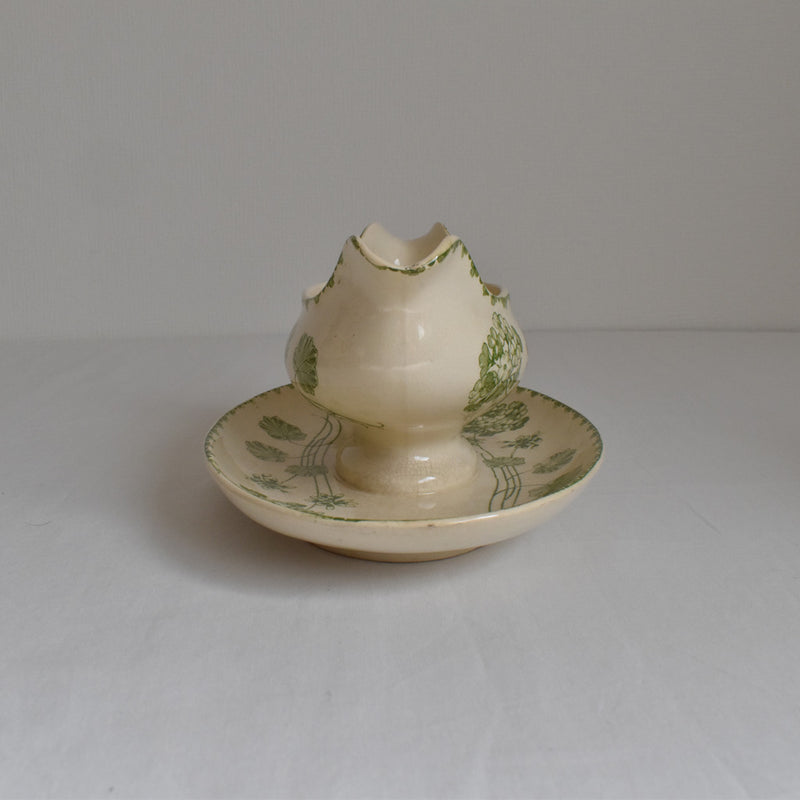 Antique Sauce Boat U&C Sarreguemines Geranium