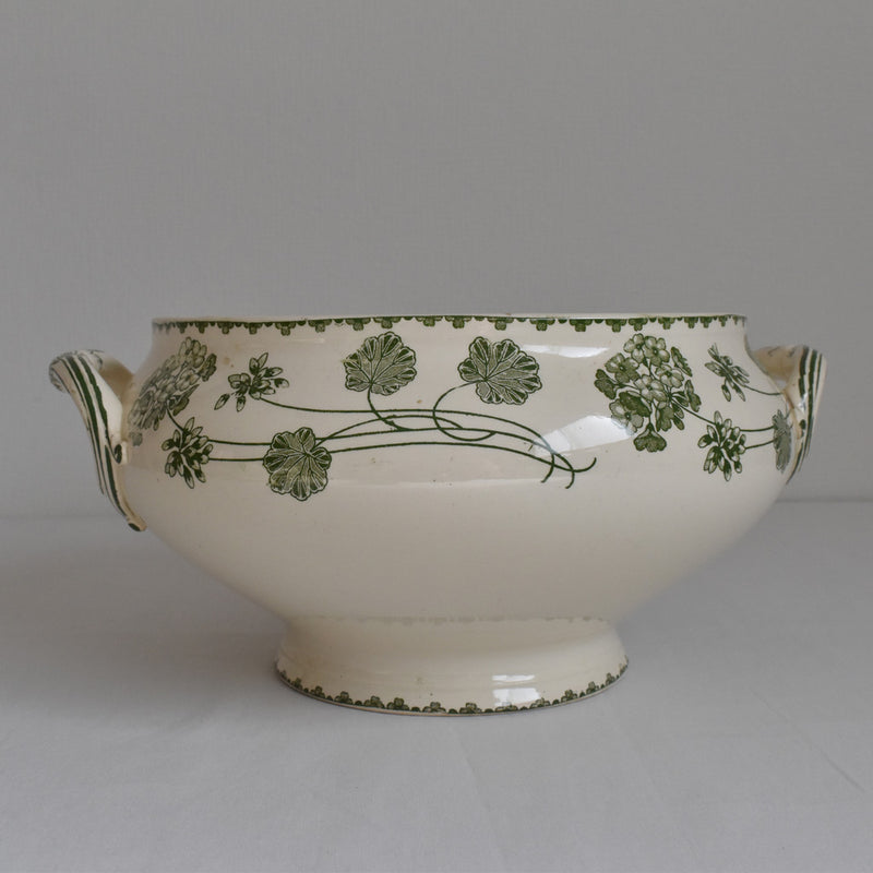 Antique soup tureen (without lid) U&C Sarreguemines Geranium