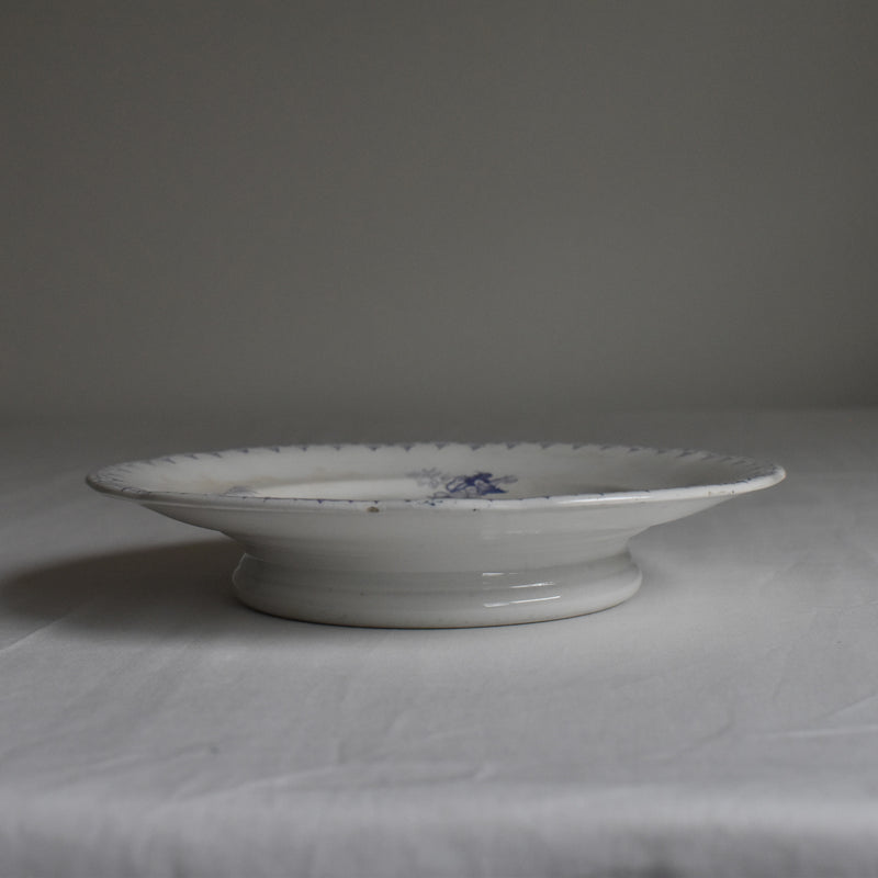 Antique Footed Plate U&C Sarreguemines Flore