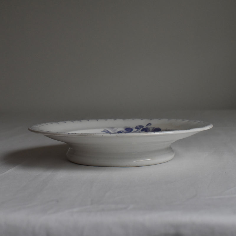 Antique Footed Plate U&C Sarreguemines Flore