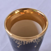 ドラサンヴァル  ヴィンテージ　タンブラー　ダークブルー　金縁