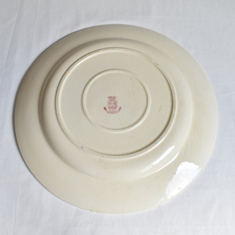 Antique large plate Gien Chardons (Thistles)