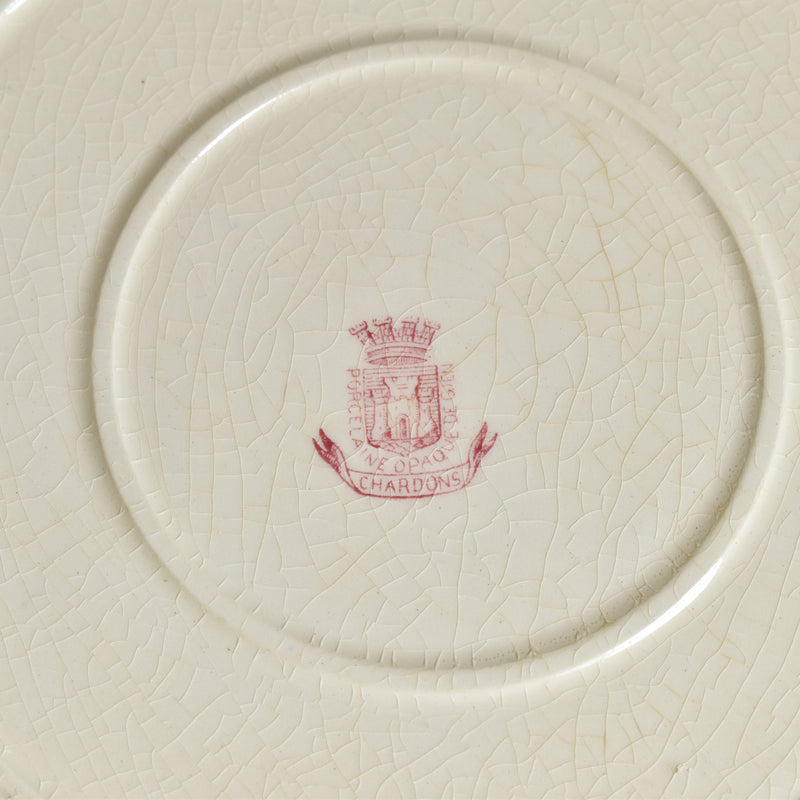 Antique large plate Gien Chardons (Thistles)