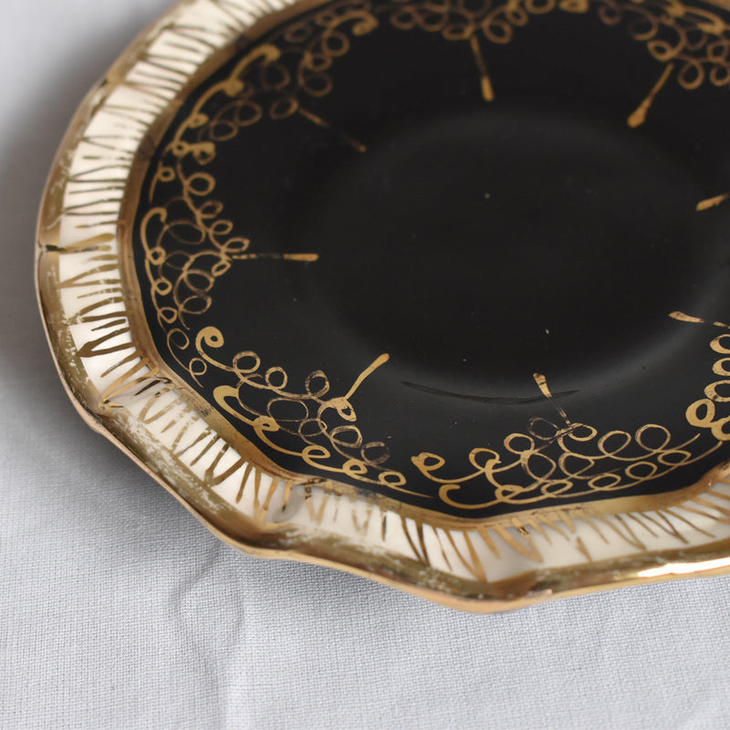 ア.ドラサンヴァル A.Dressinval コーヒーカップ＆ソーサー ブラック D