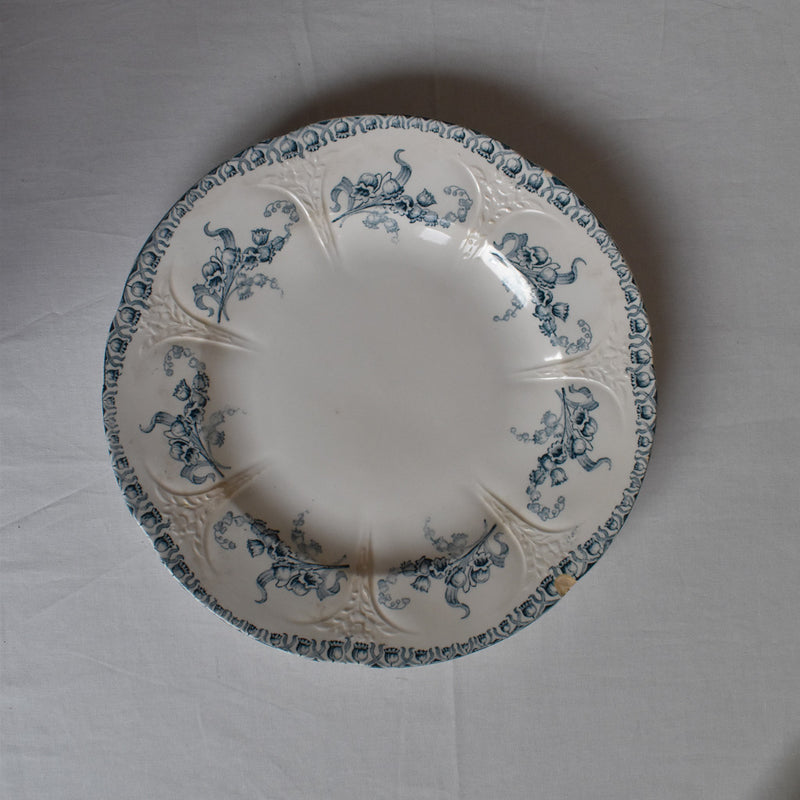 Antique Plate, Longwy, Muguet (Lily of the Valley) B