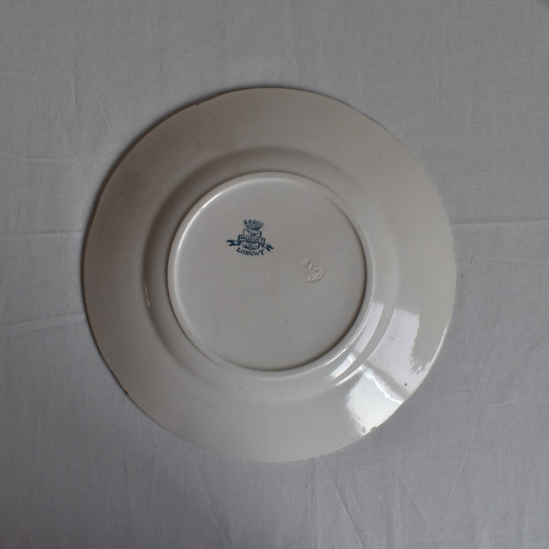 Antique Plate, Longwy, Muguet (Lily of the Valley) B