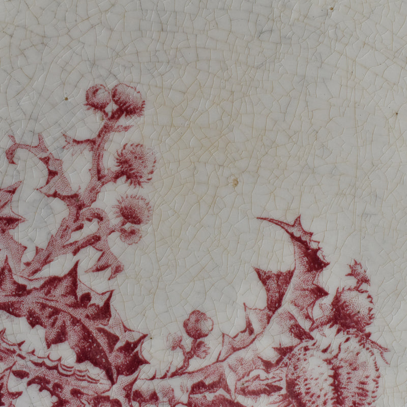 Antique large plate Gien Chardons (Thistles)