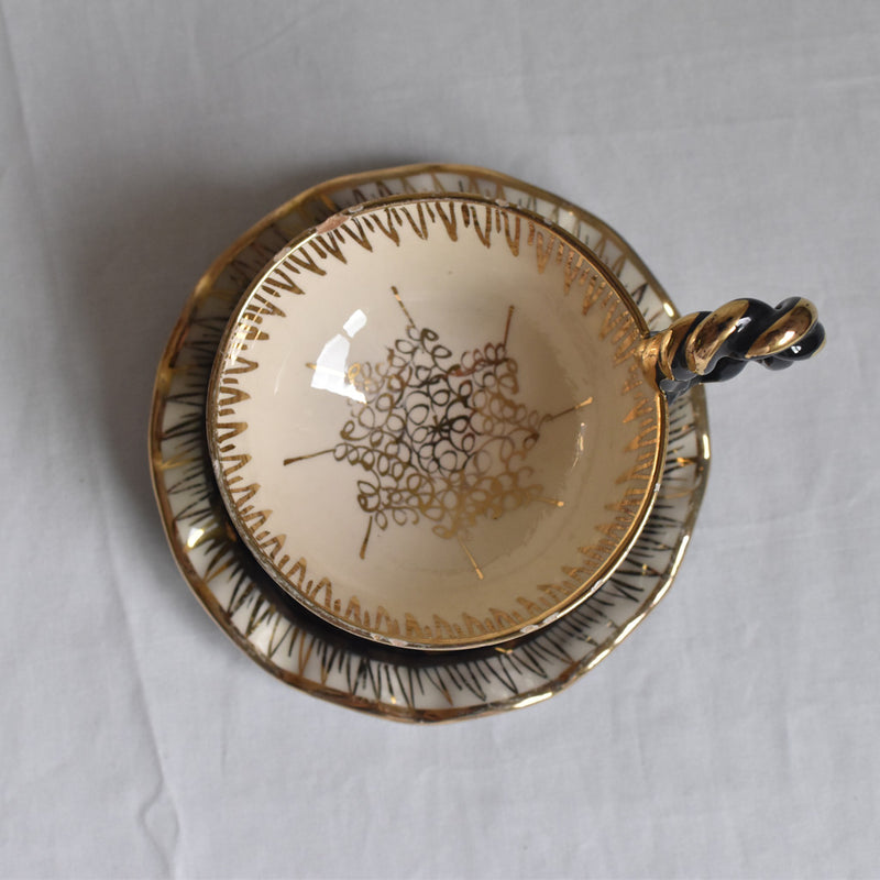 ア.ドラサンヴァル A.Dressinval コーヒーカップ＆ソーサー ブラック E