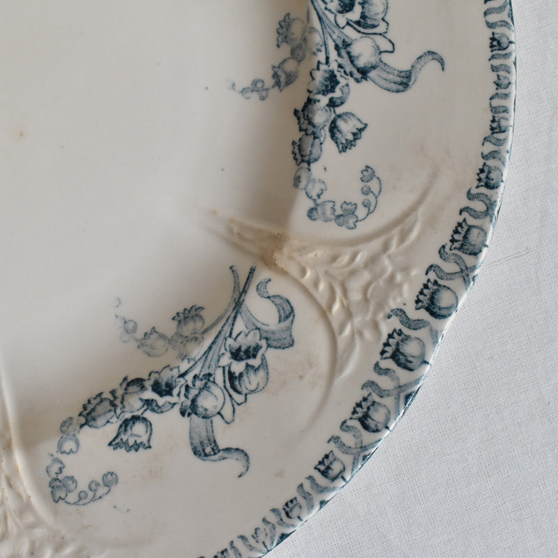Antique Plate, Longwy, Muguet (Lily of the Valley) B
