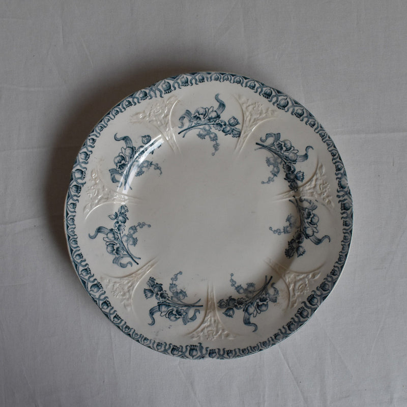 Antique Dessert Plate, Longwy, Muguet (Lily of the Valley) D