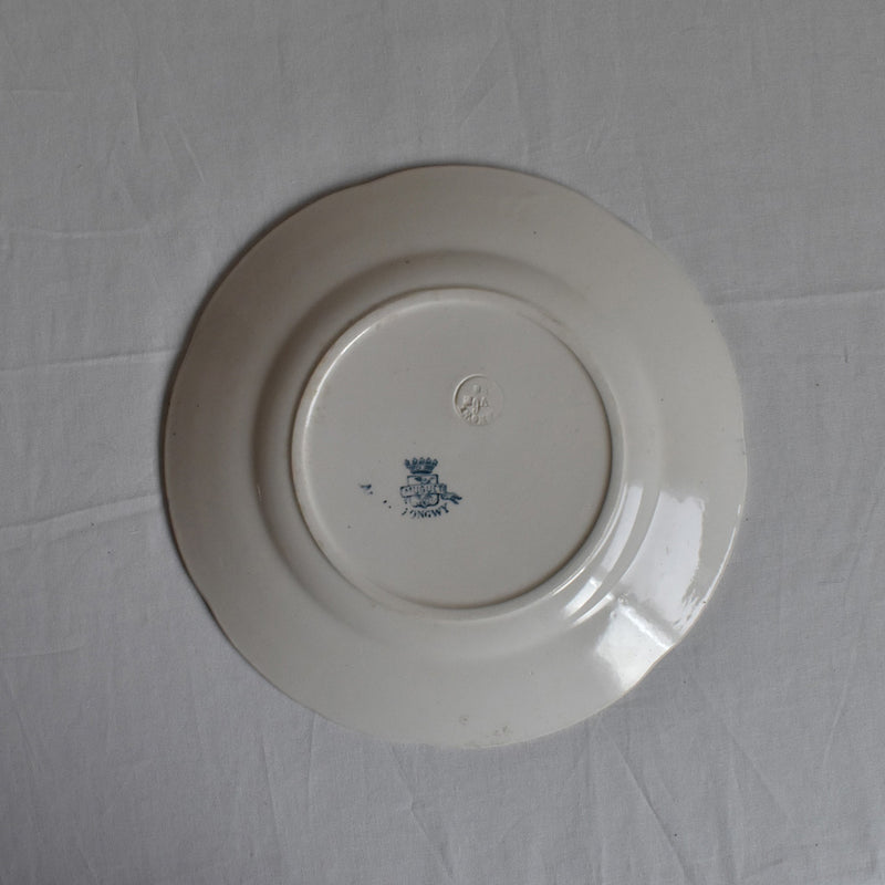 Antique Dessert Plate, Longwy, Muguet (Lily of the Valley) D