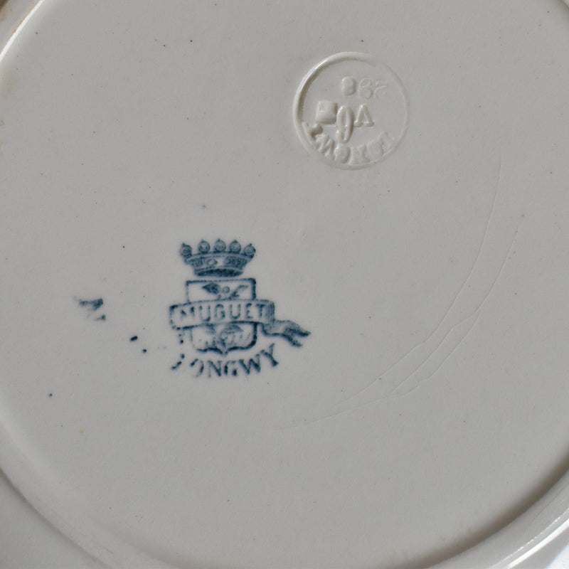 Antique Dessert Plate, Longwy, Muguet (Lily of the Valley) D