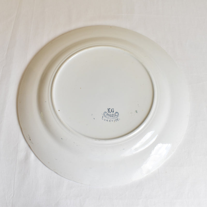 Antique Large Plate 31cm K&G Lunéville Angèle