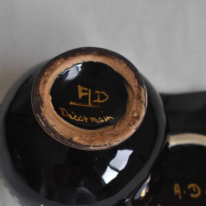 ア.ドラサンヴァル A.Dressinval コーヒーカップ＆ソーサー ブラック E