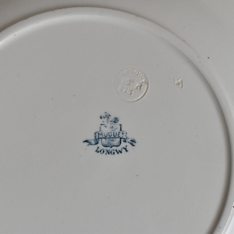 Antique Large Round Platter Longwy Muguet (Lily of the Valley) A