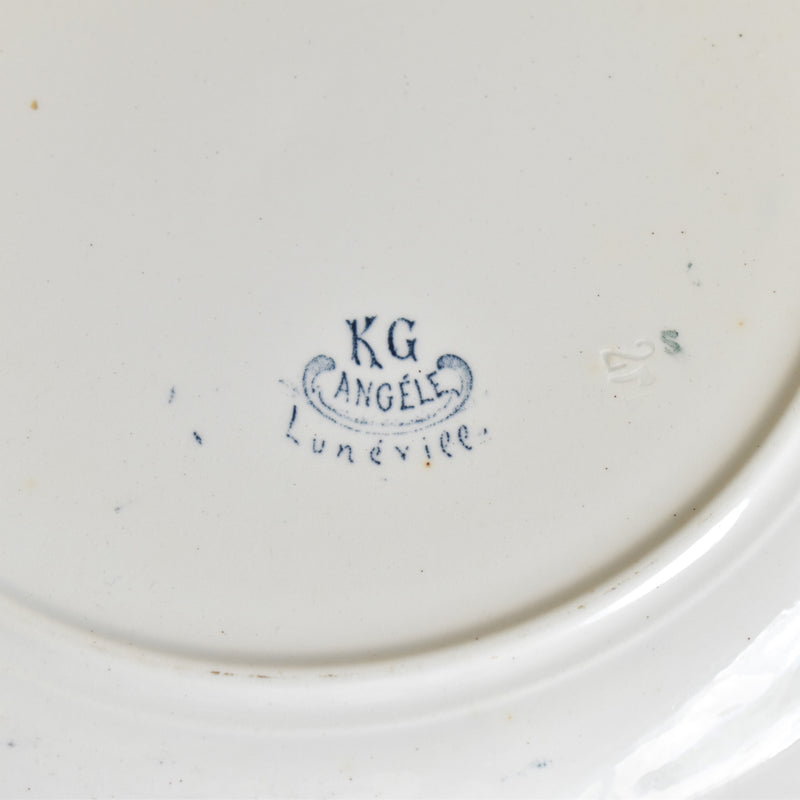 Antique Large Plate 31cm K&G Lunéville Angèle