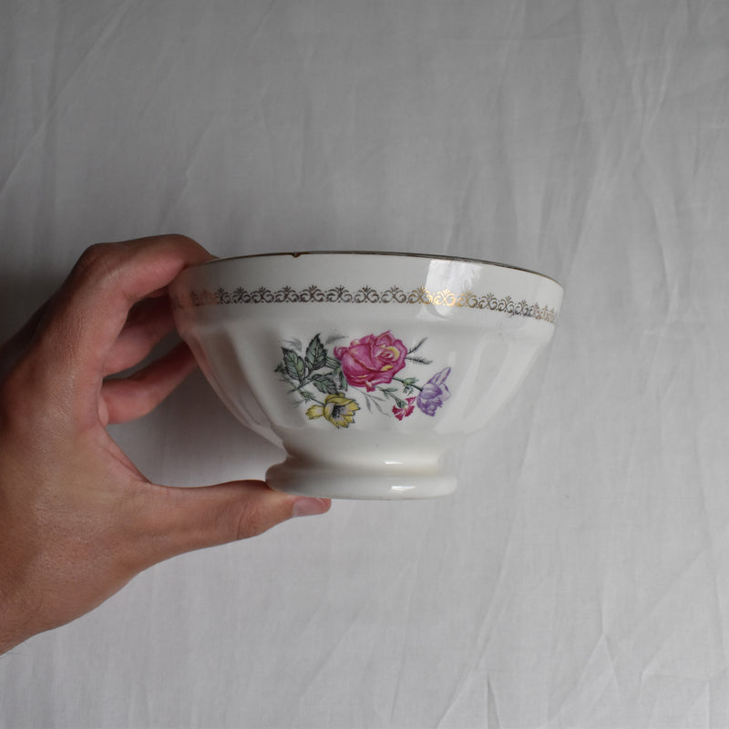 Vintage Cafe au Lait Bowl Digoin & Sarreguemines Bouquet A