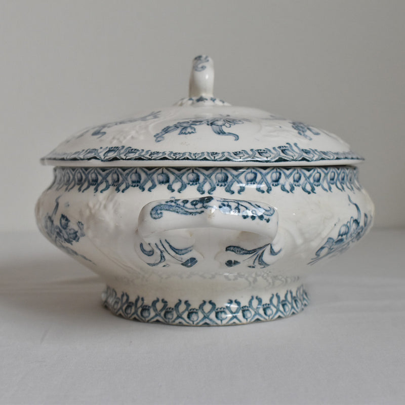 Antique Soupière Small, Longwy, Muguet (Lily of the Valley)