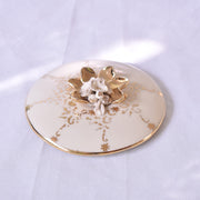 ドラサンヴァル  ヴィンテージ  ボンボニエール　ホワイトフラワー　蓋2