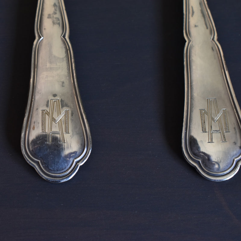 Vintage Fork & Spoon Set - Monogram MA