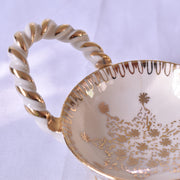 ドラサンヴァル  ヴィンテージ  ボンボニエール　ホワイトフラワー　取っ手