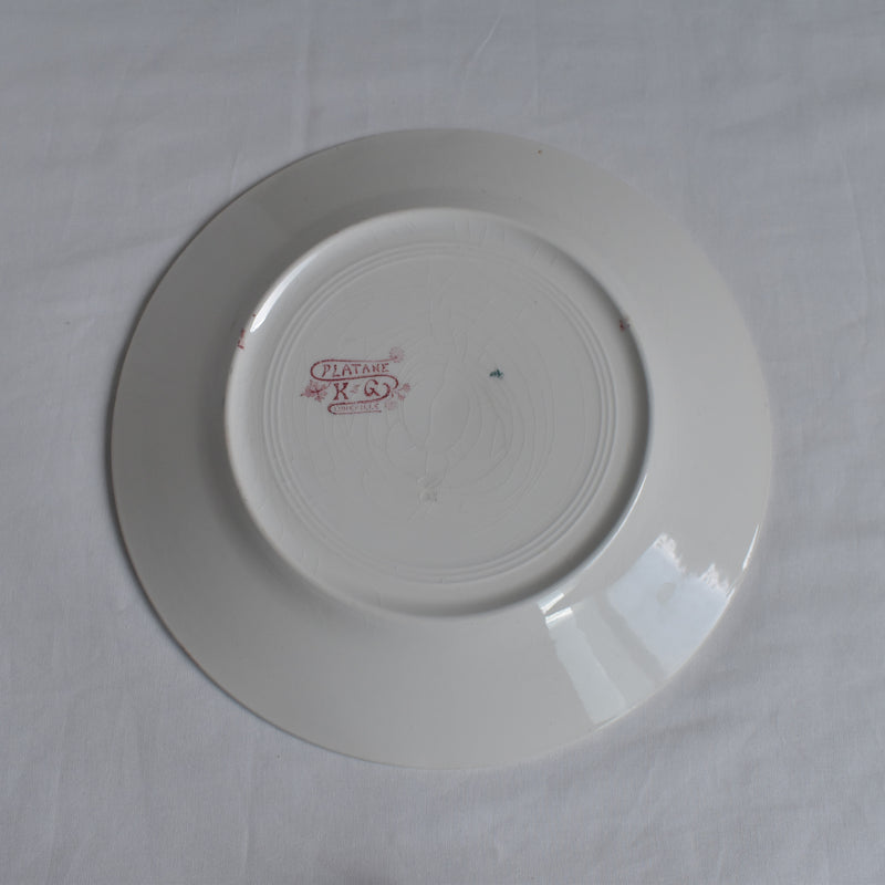 Antique Plate K&G Luneville Platane U