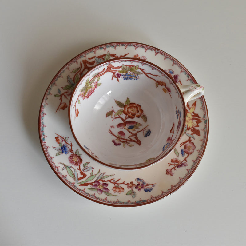 Antique Cup & Saucer Sarreguemines Minton 252 B