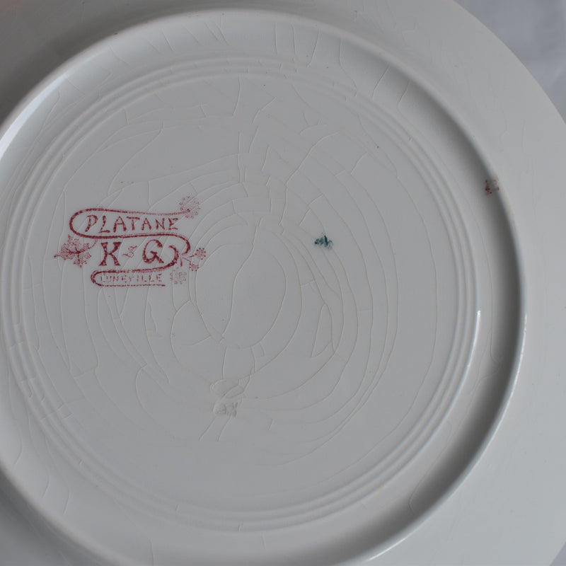 Antique Plate K&G Luneville Platane U