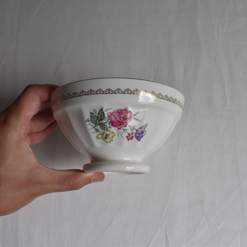 Vintage Cafe au Lait Bowl Digoin & Sarreguemines Bouquet B