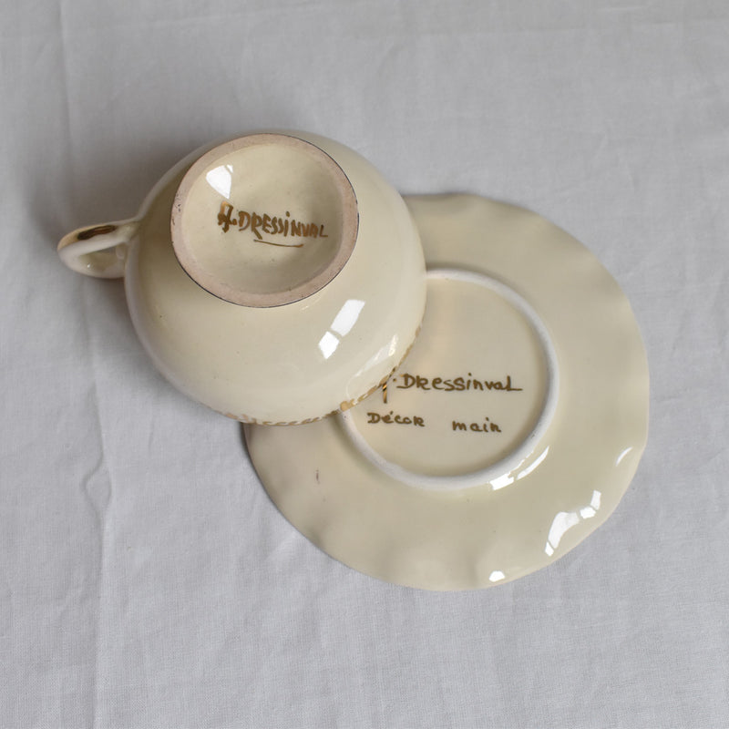 ア.ドラサンヴァル A.Dressinval コーヒーカップ＆ソーサー ホワイト A