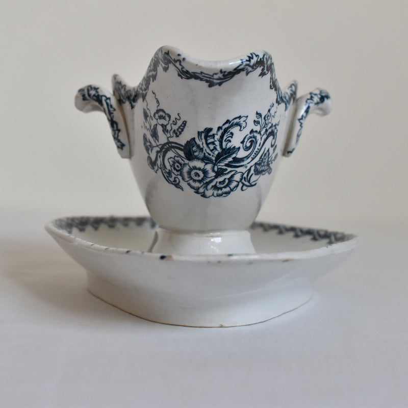 Antique Sauce Boat - St. Amand Flora