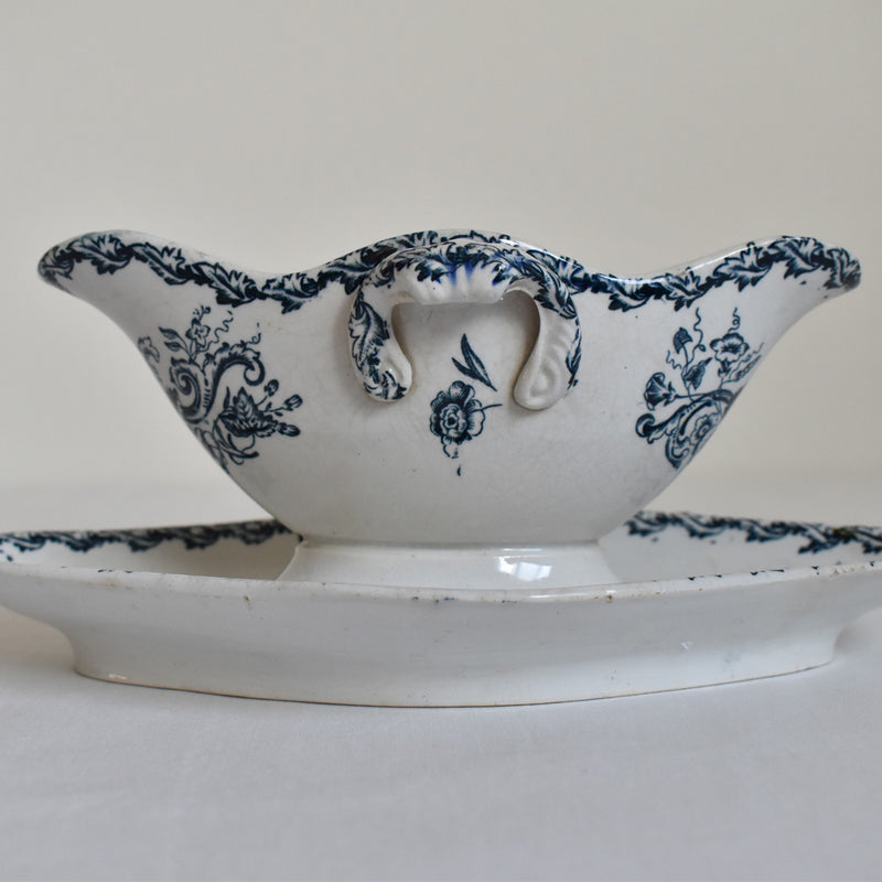 Antique Sauce Boat - St. Amand Flora