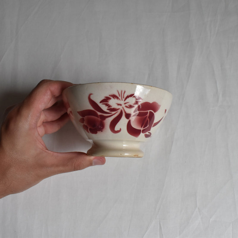 ヴィンテージ　カフェオレボウル ディゴワン＆サルグミンヌ Fleur rouge A