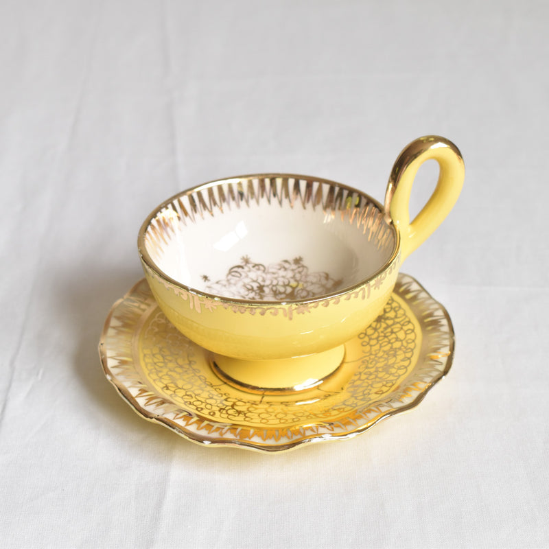 ア.ドラサンヴァル A.Dressinval コーヒーカップ＆ソーサー イェロー C