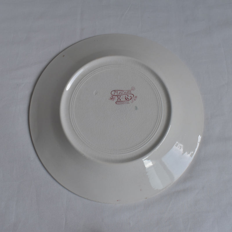 Antique Plate K&G Luneville Platane V