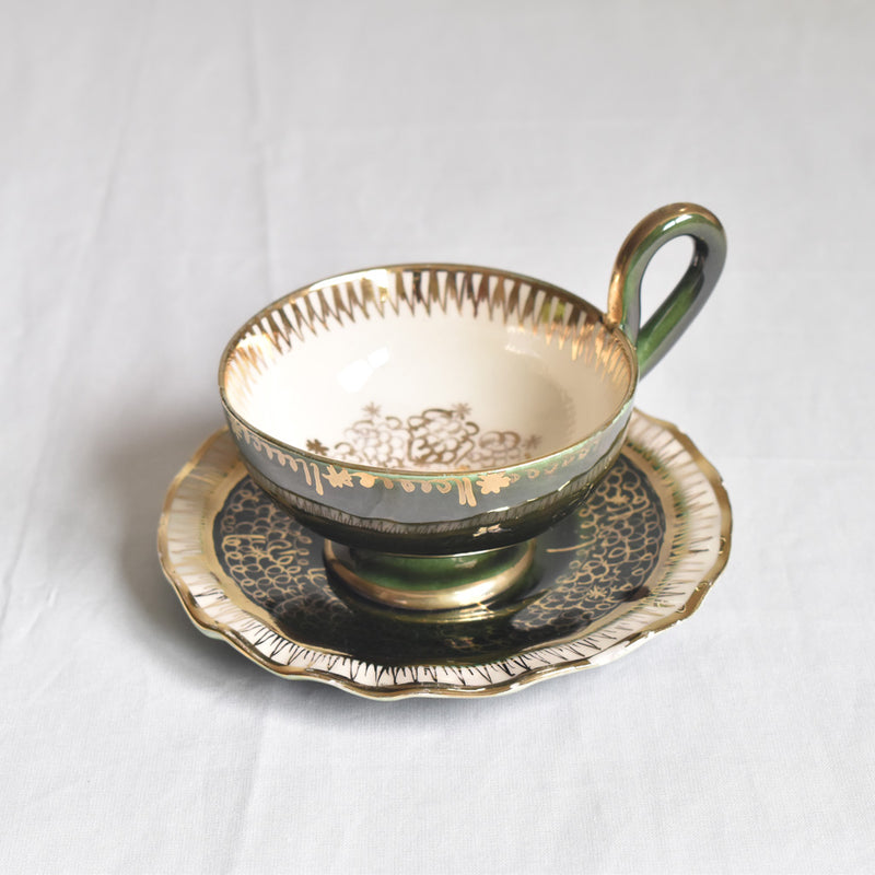 ア.ドラサンヴァル A.Dressinval コーヒーカップ＆ソーサー ダークグリーン A