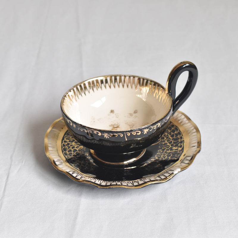 ア.ドラサンヴァル A.Dressinval コーヒーカップ＆ソーサー ブラック G