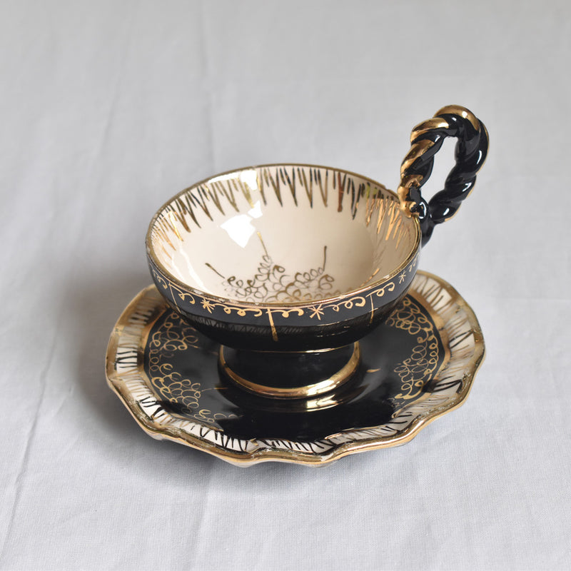 ア.ドラサンヴァル A.Dressinval コーヒーカップ＆ソーサー ブラック C