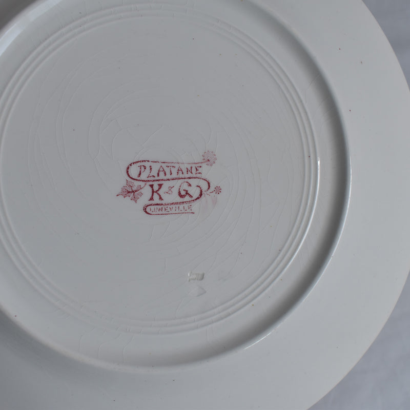 アンティークプレート K&Gリュネヴィル Platane W