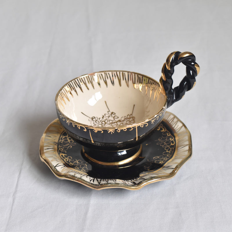 ア.ドラサンヴァル A.Dressinval コーヒーカップ＆ソーサー ブラック E