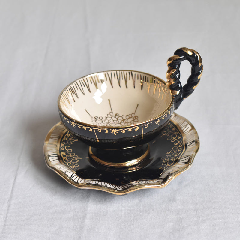 ア.ドラサンヴァル A.Dressinval コーヒーカップ＆ソーサー ブラック F