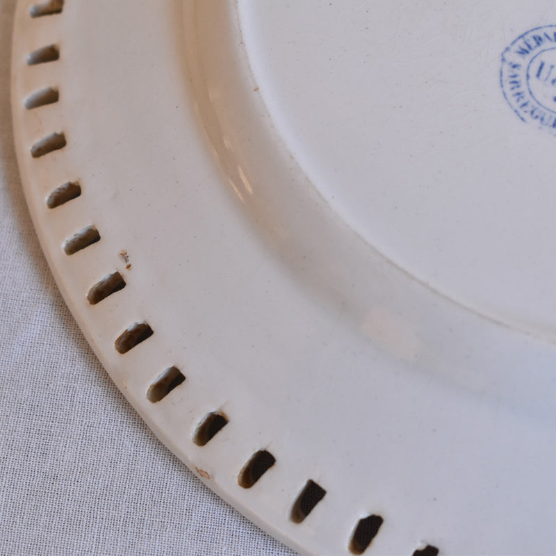 Antique Dessert Plate - U&C Sarreguemines "Panier D"