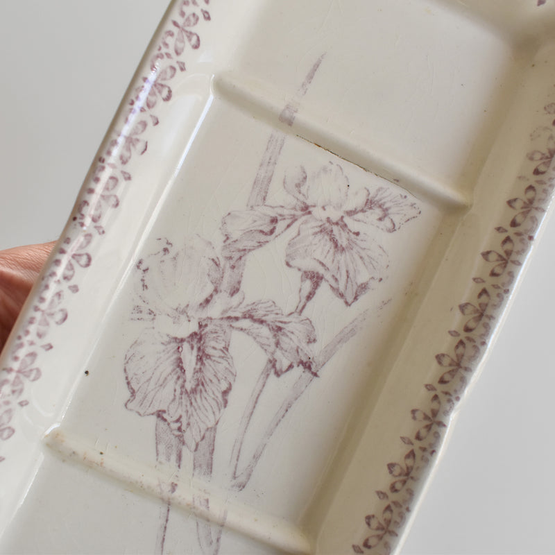 Antique Soap Dish, Creil-Montereau, "Printemps"