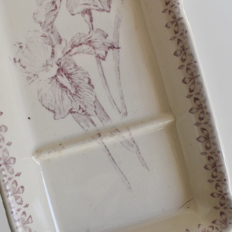 Antique Soap Dish, Creil-Montereau, "Printemps"