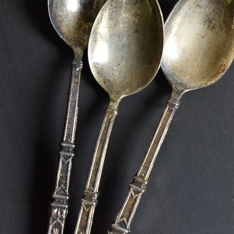 Antique-style mocha spoons, set of 3