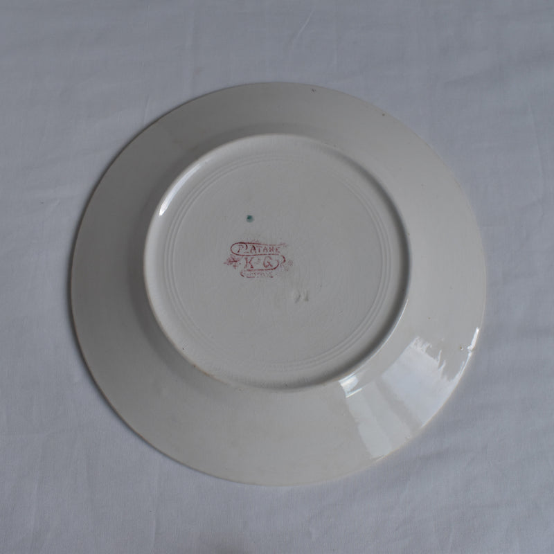 Antique Plate K&G Lunéville Platane X