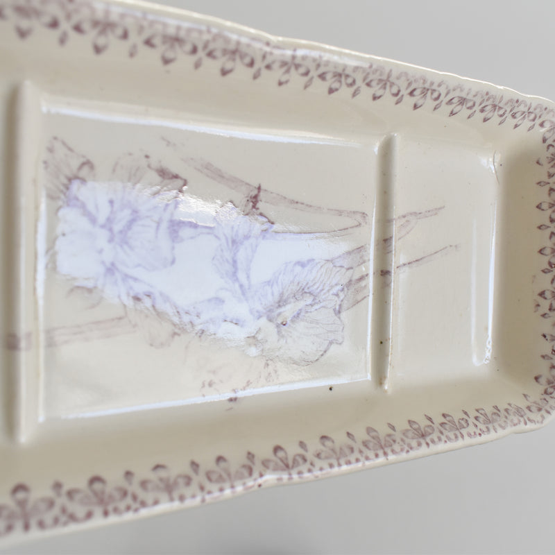 Antique Soap Dish, Creil-Montereau, "Printemps"