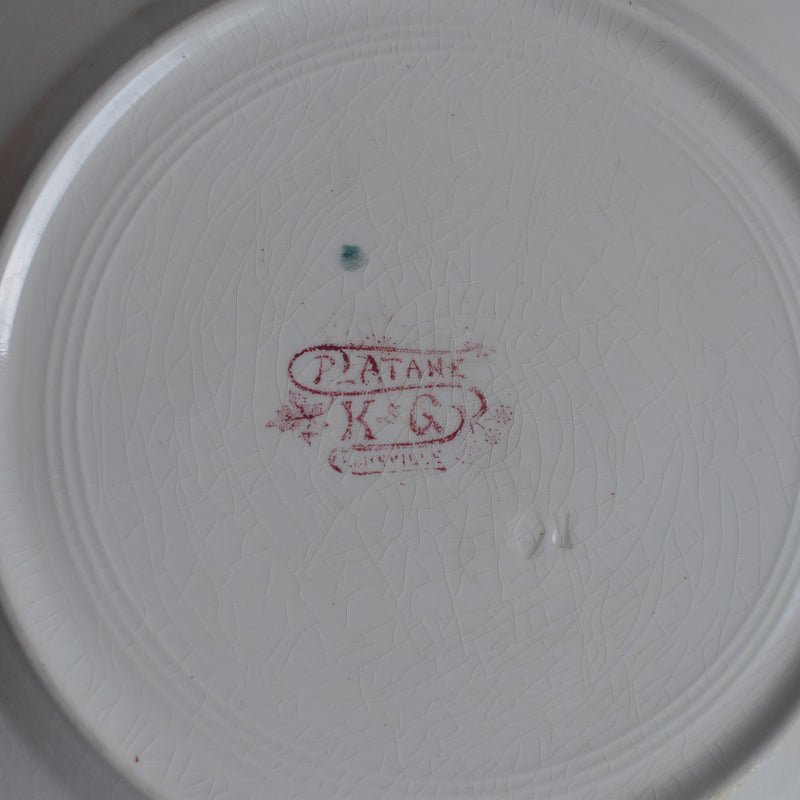 Antique Plate K&G Lunéville Platane X