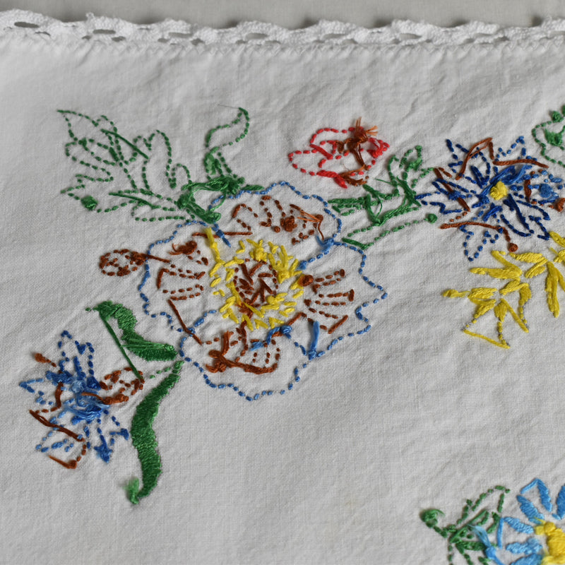 ヴィンテージテーブルセンター　花のブーケ